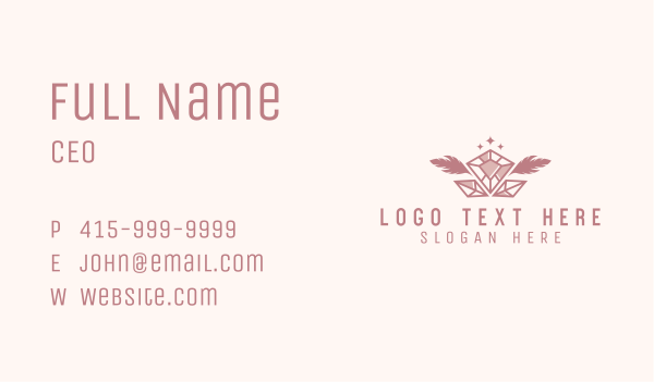 Feather Sparkle Jewelry Business Card Design Image Preview