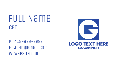 Blue Square G Business Card