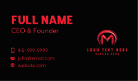 Red Modern Letter M Business Card Image Preview