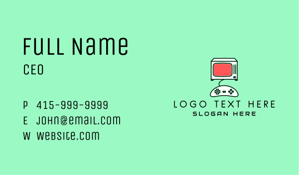 Vintage Video Game  Business Card Design Image Preview