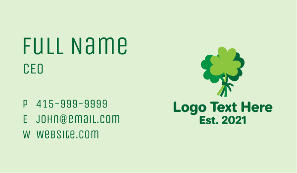 Green Shamrock Bundle  Business Card Design Image Preview