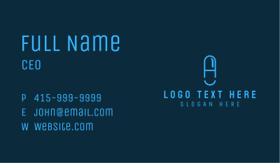 Blue Capsule Letter A Business Card Image Preview