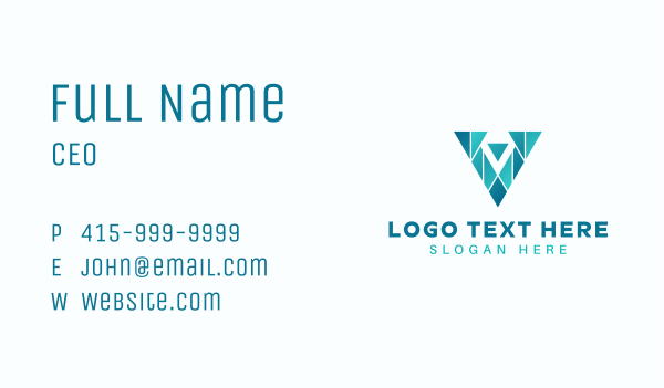 Business Mosaic Letter V Business Card Design Image Preview