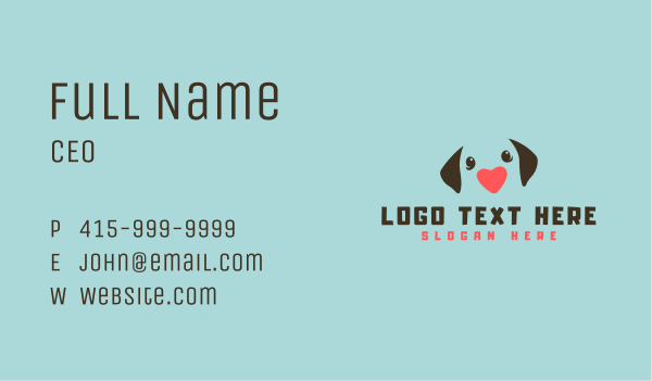 Heart Dog Trainer Business Card Design Image Preview