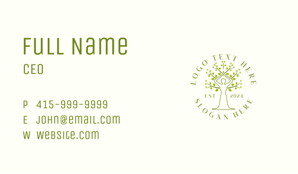 Tree Woman Nature Organic Business Card Design Image Preview