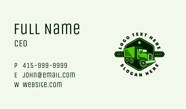 Automotive Truck Delivery Business Card Design Image Preview