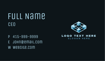Cyber Artificial Intelligence Cube Business Card Image Preview