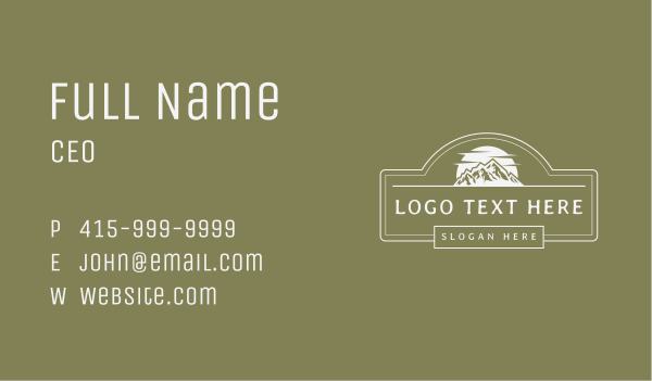 Rustic Mountain View Business Card Design Image Preview