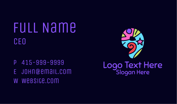 Colorful Shapes Number 9 Business Card Design Image Preview