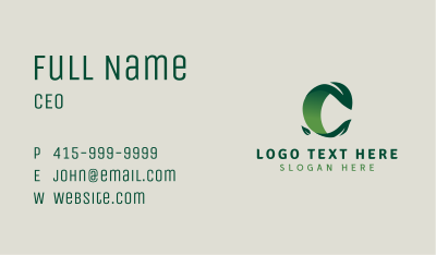 Natural Leaf Letter C Business Card Image Preview