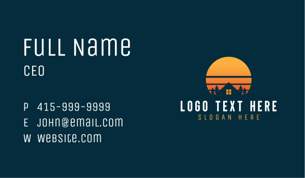 Sunset Roof Property Business Card Design Image Preview
