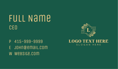 Stylish Floral Gardening Business Card Image Preview
