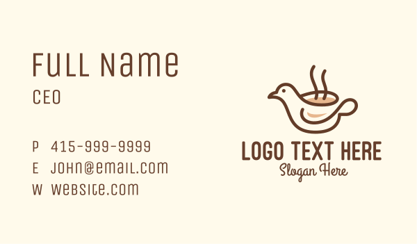 Bird Brewed Coffee Business Card Design Image Preview