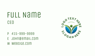 Organic Abstract Eco Leaf  Business Card Image Preview