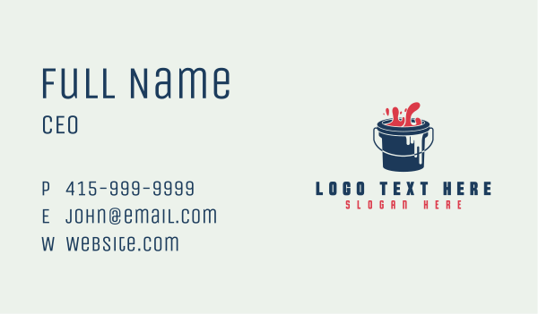 Paint Bucket Home Maintenance Business Card Design Image Preview