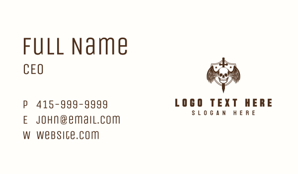Sword Skull Shield Weapon Business Card Design Image Preview