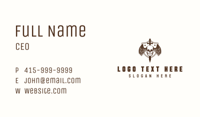 Sword Skull Shield Weapon Business Card Image Preview