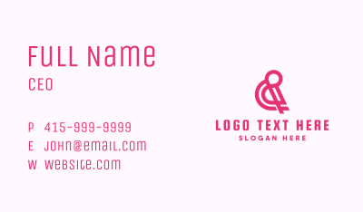 Pink Abstract Ampersand  Business Card Image Preview