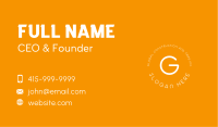 White Circle Letter Business Card Image Preview