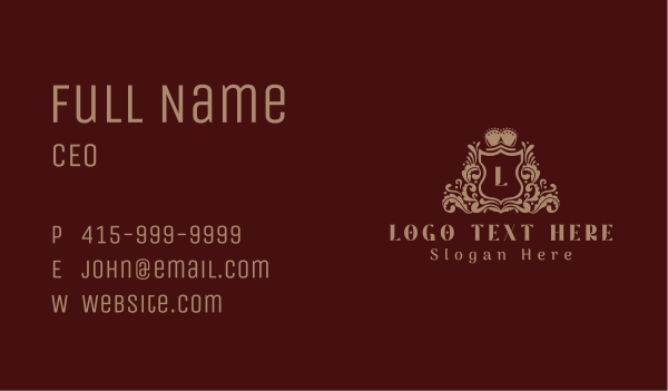 Shield Crown Boutique Business Card Design Image Preview