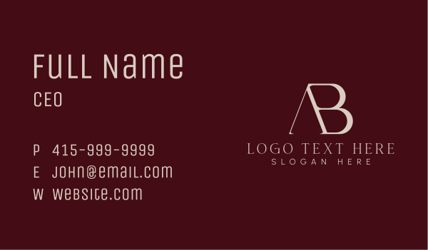 Accounting A & B Monogram Business Card Design Image Preview