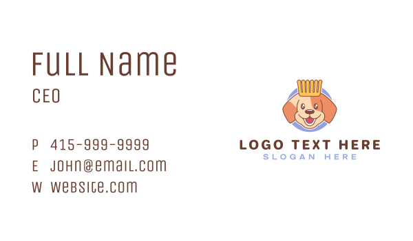 Puppy Comb Crown Business Card Design Image Preview