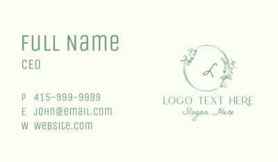 Decorative Green Vine Business Card