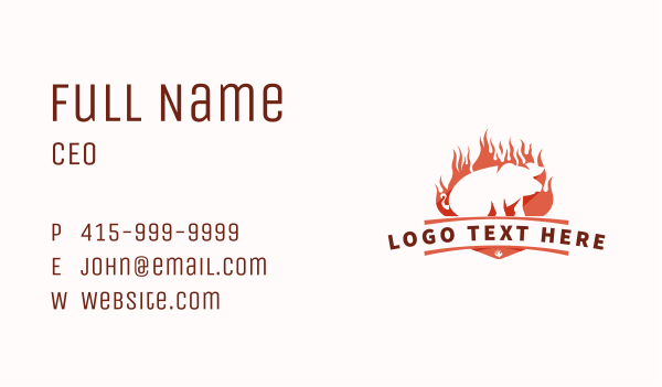 Roast Pig Barbecue Business Card Design Image Preview