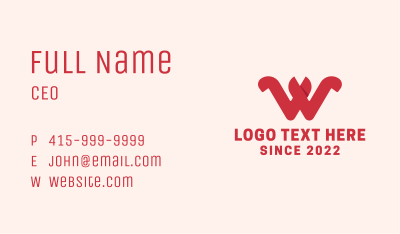 Advertising Company Letter W  Business Card