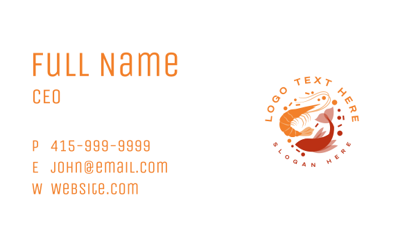 Seafood Shrimp Fish Business Card Design Image Preview