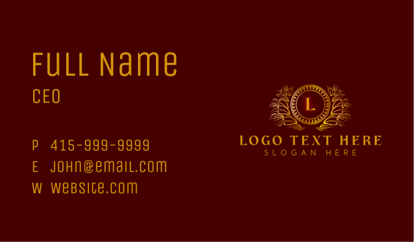 Elegant Wreath Luxury Business Card Design