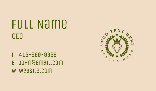 Diamond Wreath Crown Business Card Design Image Preview