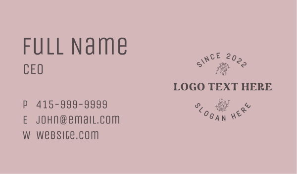 Natural Circle Flower Business Card Design Image Preview