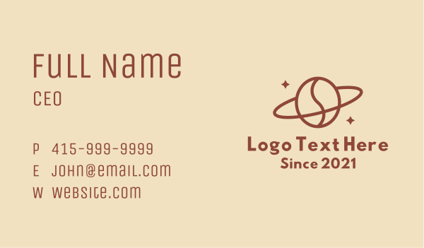 Sparkling Orbit Coffee  Business Card Design Image Preview