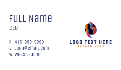 3d Gradient Letter B Business Card Image Preview