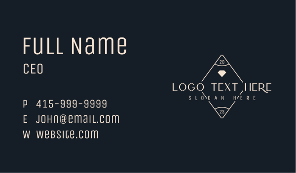 Diamond Jewelry Emblem Wordmark Business Card Design Image Preview