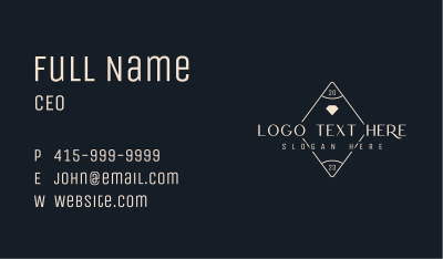 Diamond Jewelry Emblem Wordmark Business Card Image Preview