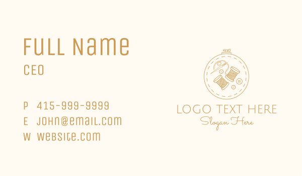 Button Spool Sewing Fabric Business Card Design Image Preview