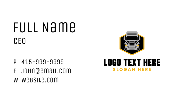 Transportation Logistics Truck Business Card Design Image Preview