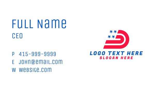 American Patriot Letter D  Business Card Design Image Preview