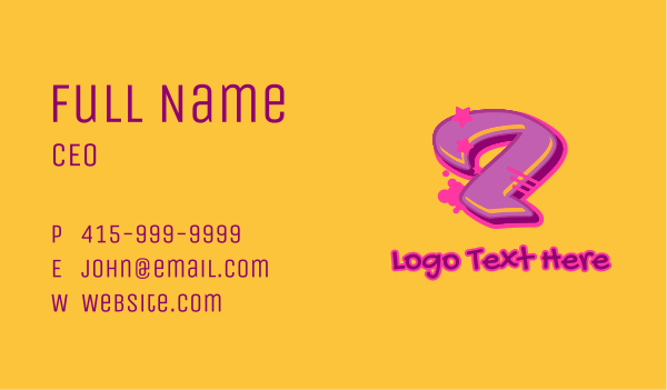 Graffiti Star Number 2 Business Card Design Image Preview