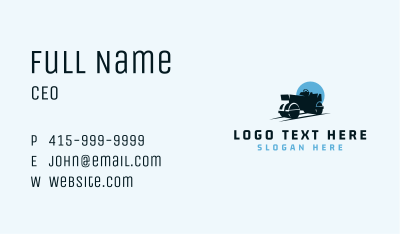 Road Roller Heavy Equipment Business Card Image Preview