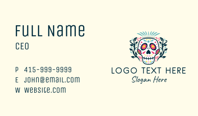Festive Decorative Skull Business Card Image Preview