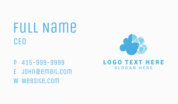 Cyber Digital Cloud Business Card Design Image Preview