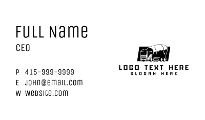 Construction Mixer Truck  Business Card Image Preview