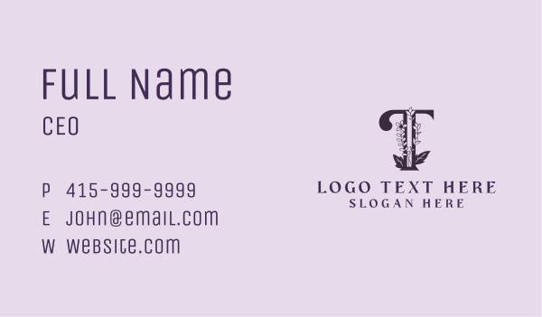 Flower Bloom Letter T Business Card Design Image Preview