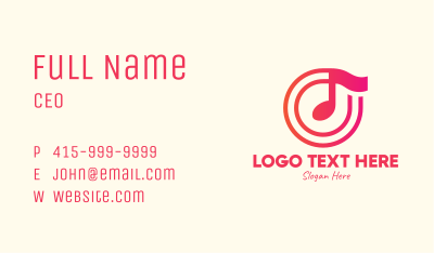 Pink Music Note Business Card Image Preview