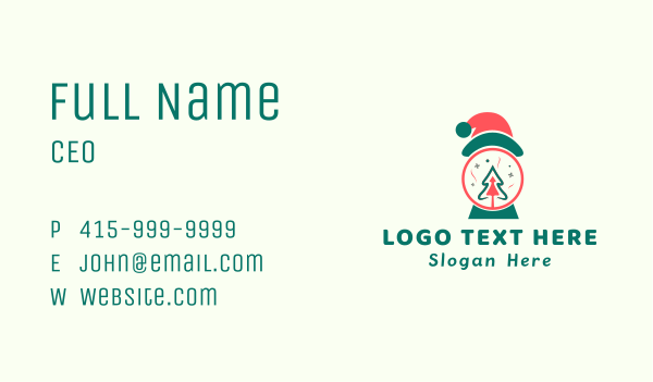 Christmas Santa Hat Tree Business Card Design Image Preview