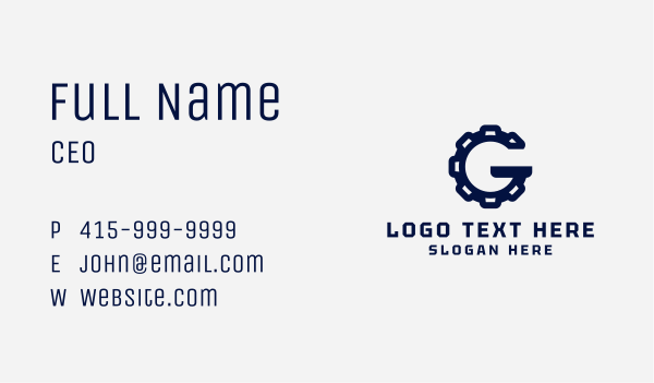 Automotive Gear Letter G Business Card Design Image Preview