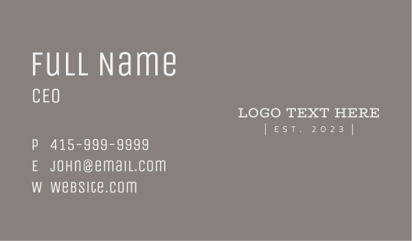 Modern Firm Wordmark Business Card Design Image Preview